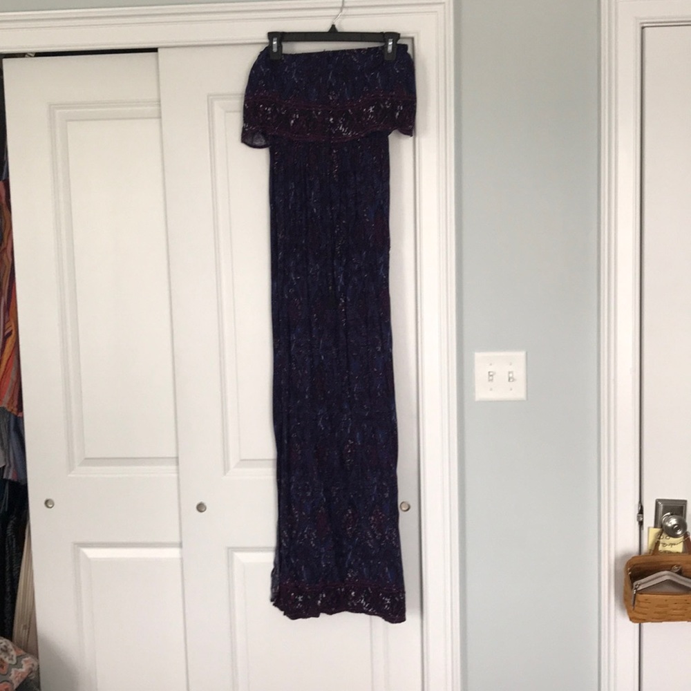 Dark purple patterned maxi dress